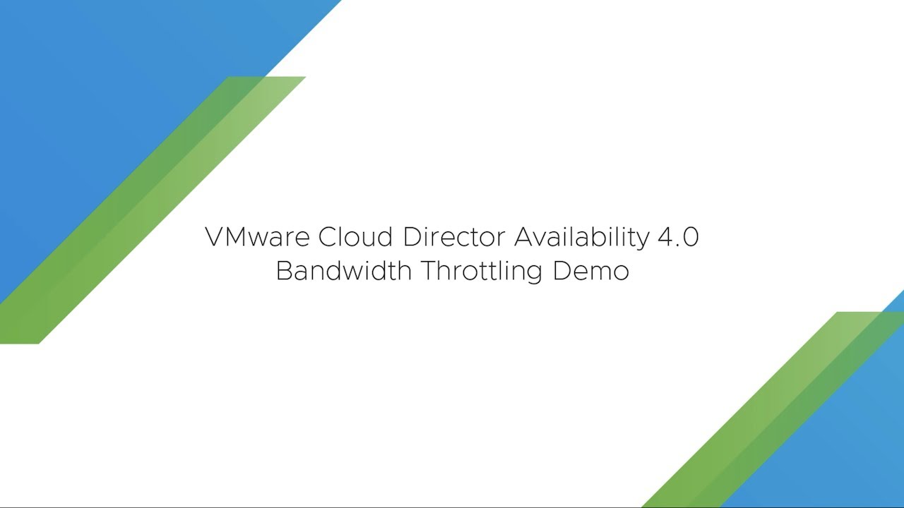 VMware Cloud Director Availability 4: Bandwidth Throttling