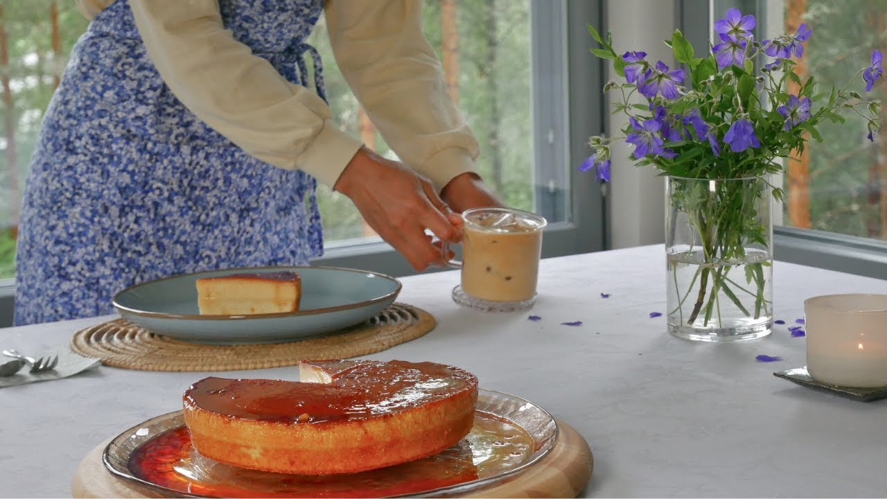 Slow Living in Finland | Rustic Midsummer at Forest Cottage | Sauna & Fire Cooking | Flan Cake 🐶 🌿🎂☕