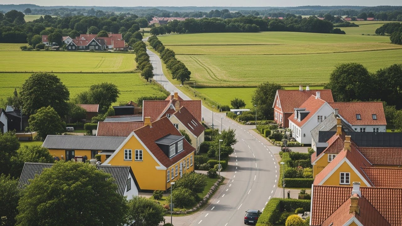 Peaceful 4K Drive Through Danish Villages & Countryside | Dronninglund, Denmark