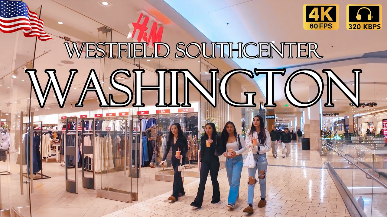 Christmas Walk Tour 2024 🇺🇸 | Washington Christmas Walking Tour 4K |  Westfield Southcenter Mall