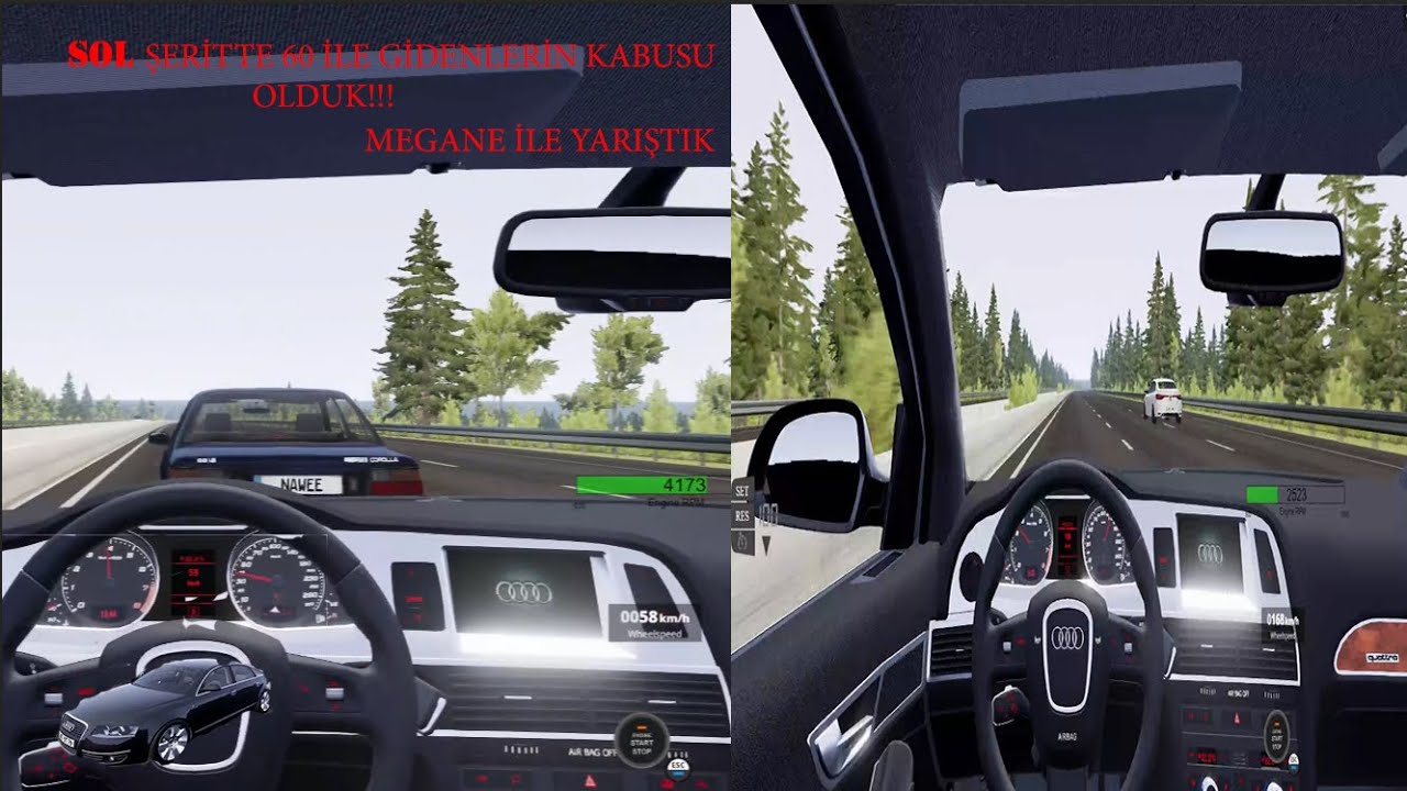 SOL ŞERİTTE 60 İLE GİDENLERİN KABUSU OLDUK!!!MEGANE İLE YARIŞTIK!!!4K HD 60FPS.