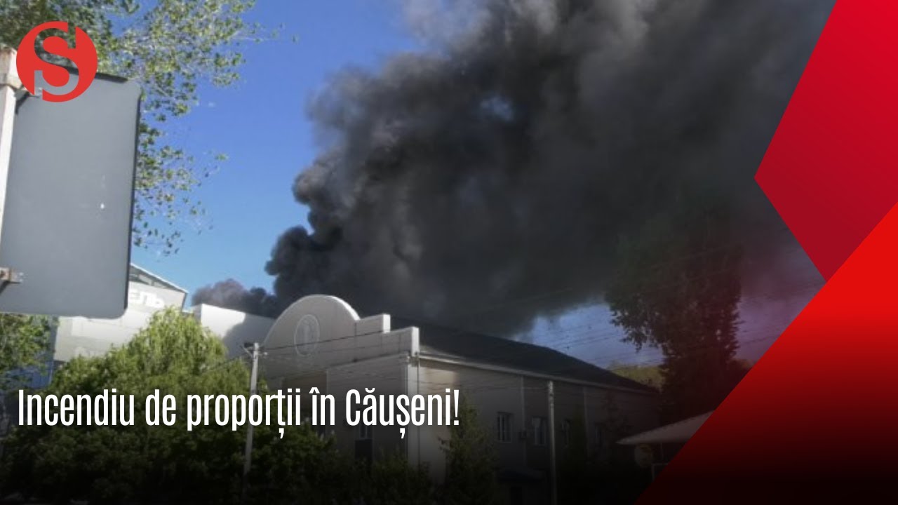 Incendiu de proporții la Căușeni. Un centru comercial în flăcări