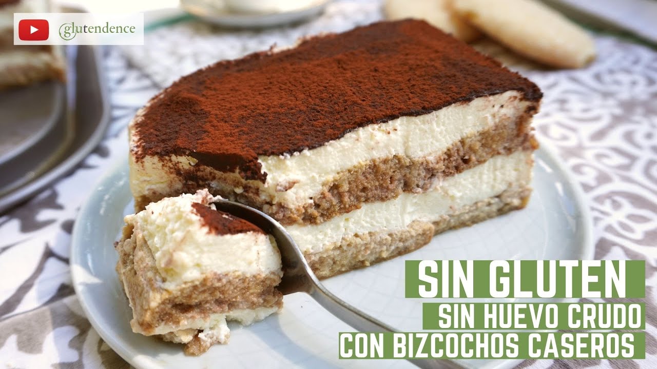 TIRAMISÚ SIN GLUTEN Y SIN HUEVO CRUDO (Con bizcochos caseros)