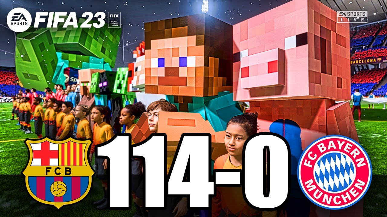 МОД FIFA 23 X MINECRAFT ВСЕ ЗВЕЗДЫ | ФК БАРСЕЛОНА 114-0 ФК БАЙЕРН