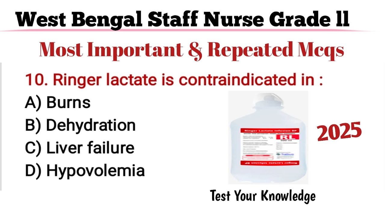 West Bengal Staff Nurse Grade II Exam Preparation 2025 #1 | Most Important Nursing MCQs with Answers