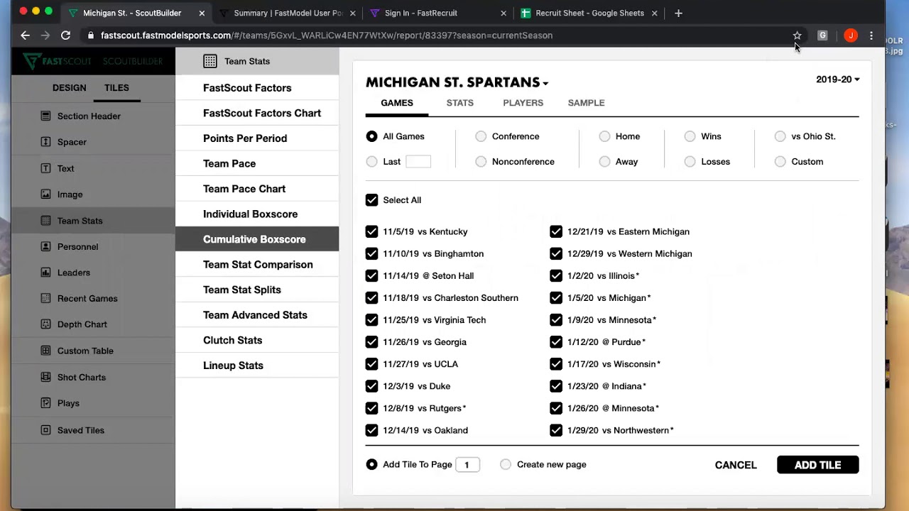 Customizing Content for your Scouting Reports in FastScout