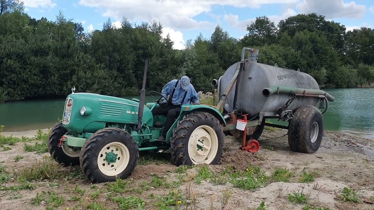 MAN 4N2 Trecker gibt nicht auf - Güllefass 5.000 L  - MAN at work tractor never gives up