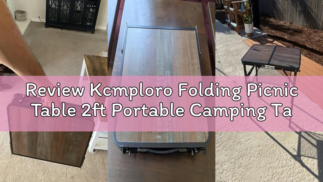 Review Kcmploro Folding Picnic Table 2ft Portable Camping Table Adjustable Heights Metal Aluminum Li