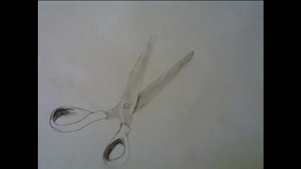 Drawing Scissors with Graphite and Charcoal by Matthew Day.