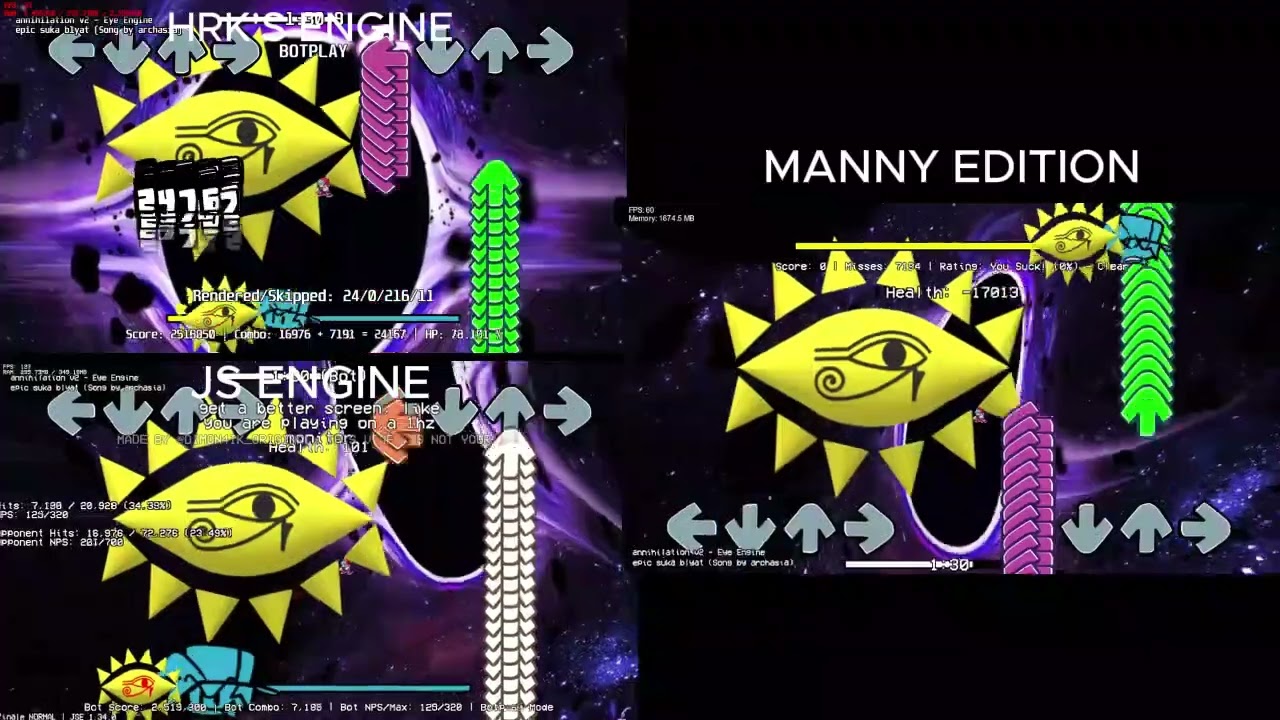 FNF - 3 ENGINES VS SPAMMIEST SONG FROM VS: EYES MOD