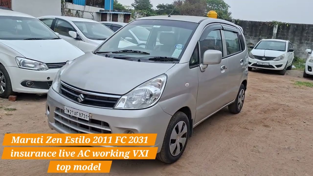 Maruti Zen Estilo 2011 FC2031 insurance live AC working VXI top model price 155,000rs
