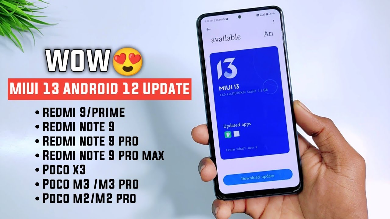 MIUI 13 Android 12 Update For Redmi Note 9/9Pro/Max, Poco X3/Pro, Poco M2/Pro/M3/M3 Pro