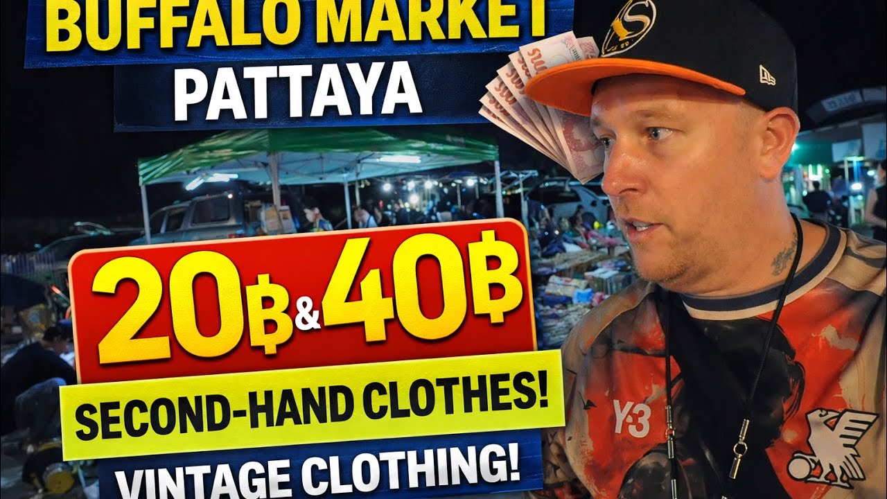 Buffalo Market Pattaya 🇹🇭 | Vintage Finds, Amulets & 20฿ Bargains! 