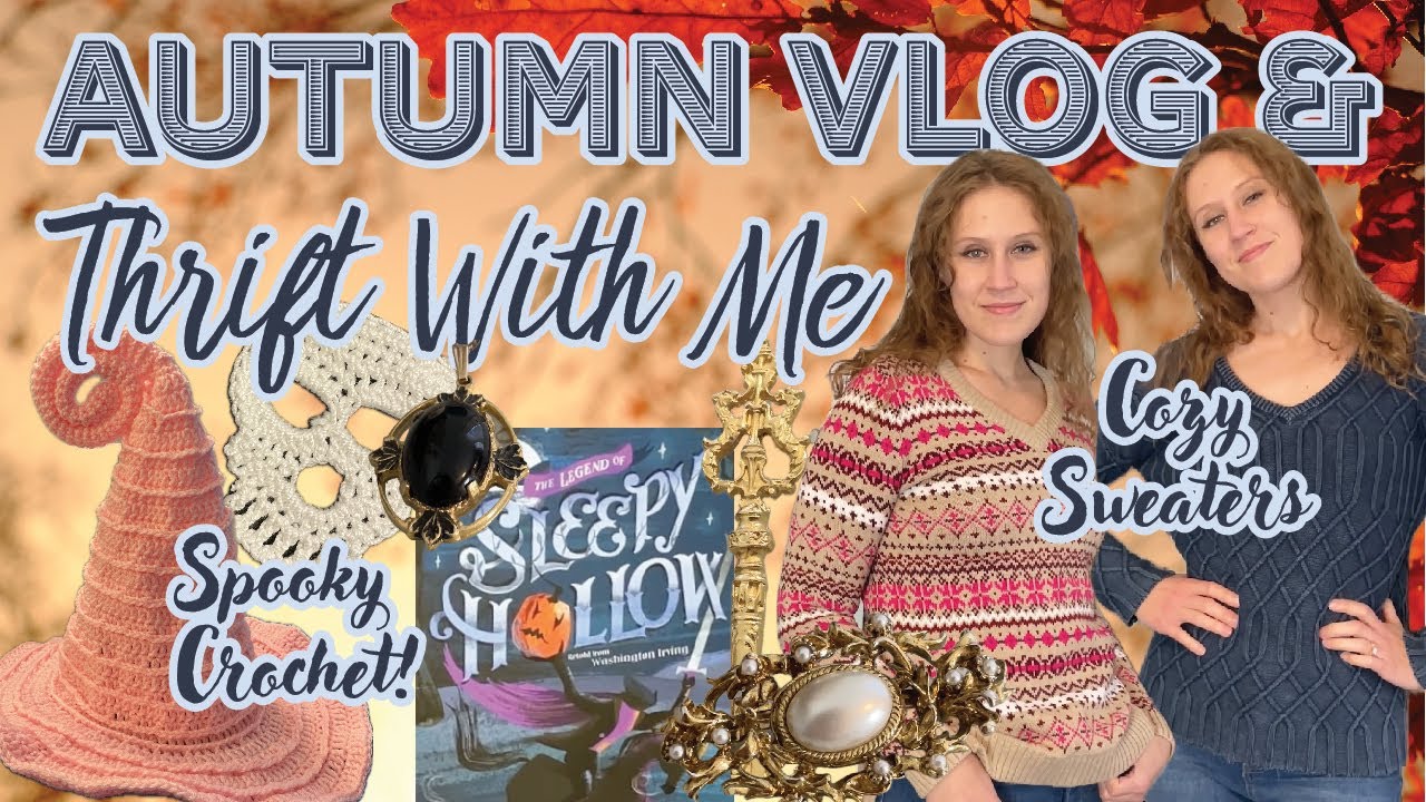 Vlogtober week #1 | Thrift with me for fall and Halloween crochet! | Fall thrift haul and try on