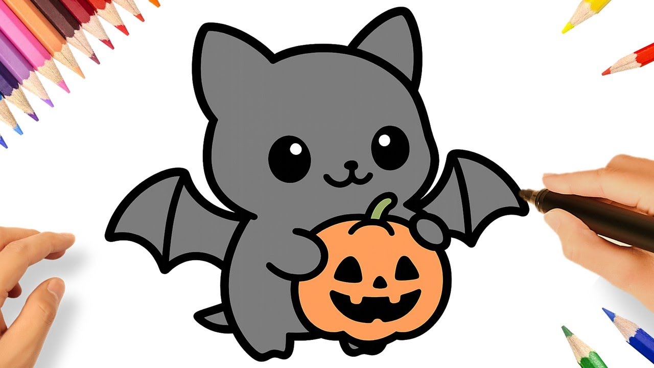 HOW TO DRAW A CUTE BAT 🦇❤️