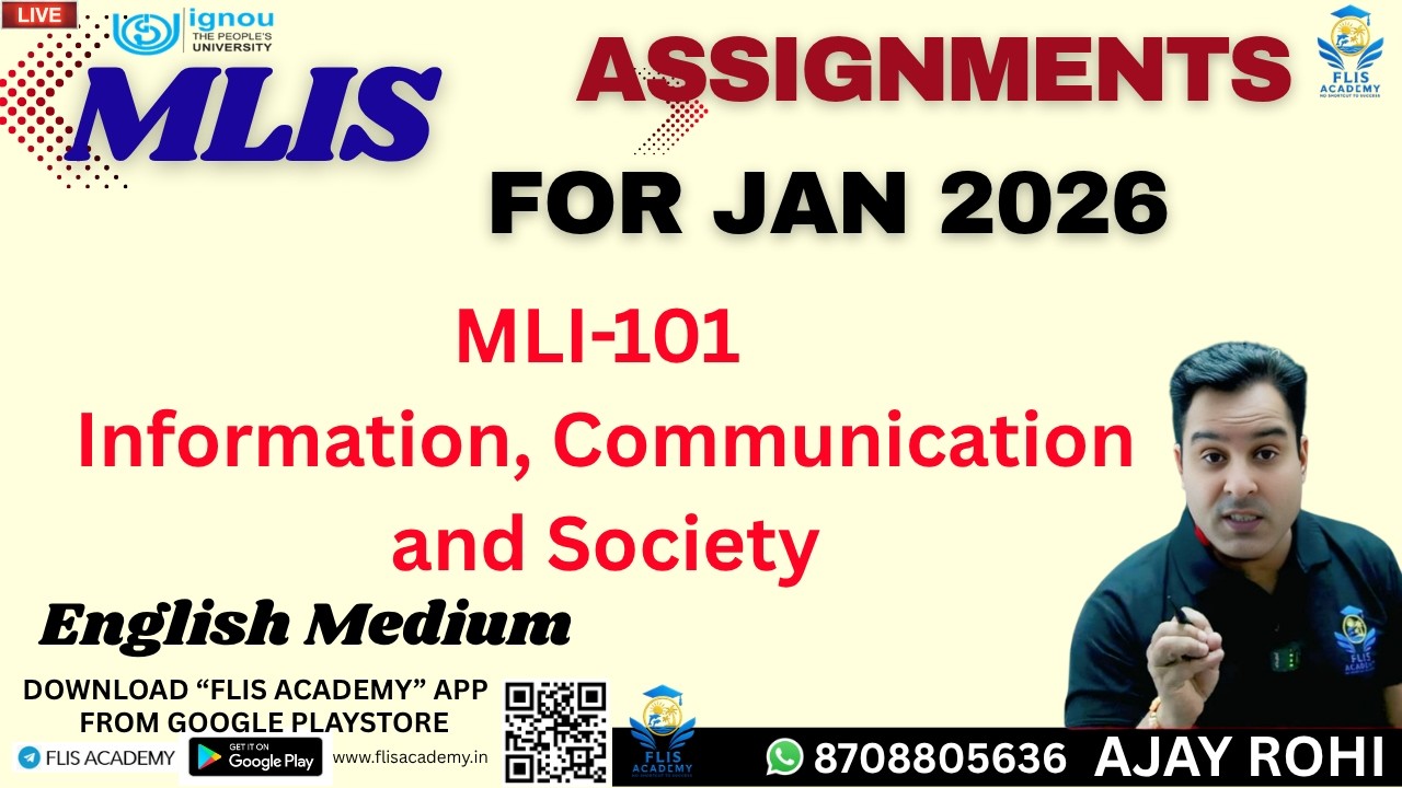 MLI-101 : Information, Communication and Society #ignou #mlis #clis #blis