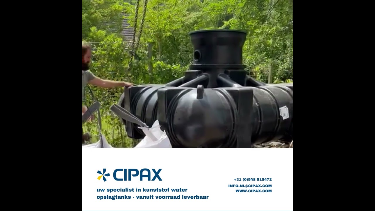 Hoe ziet een installatie van een CIPAX regenwatertank van 5000L eruit?
