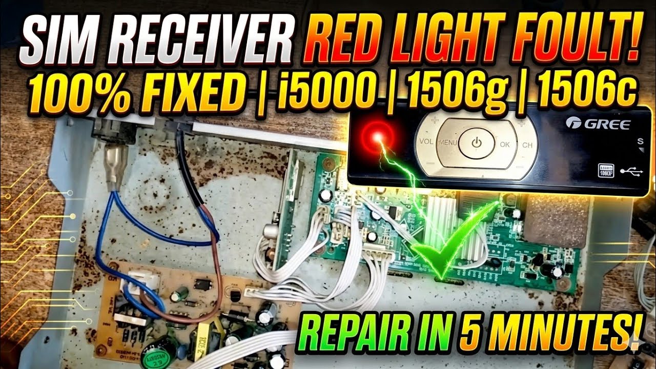 how to repair sim receier red light foult||i5000||1506g||1506c||​ @DK ELECTRONIC