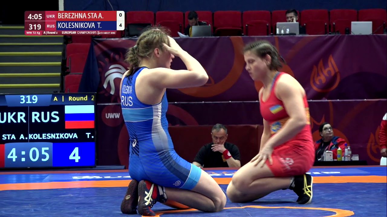 Round 2 WW - 72 kg: A. BEREZHNA STA (UKR) v. T. KOLESNIKOVA  (RUS)