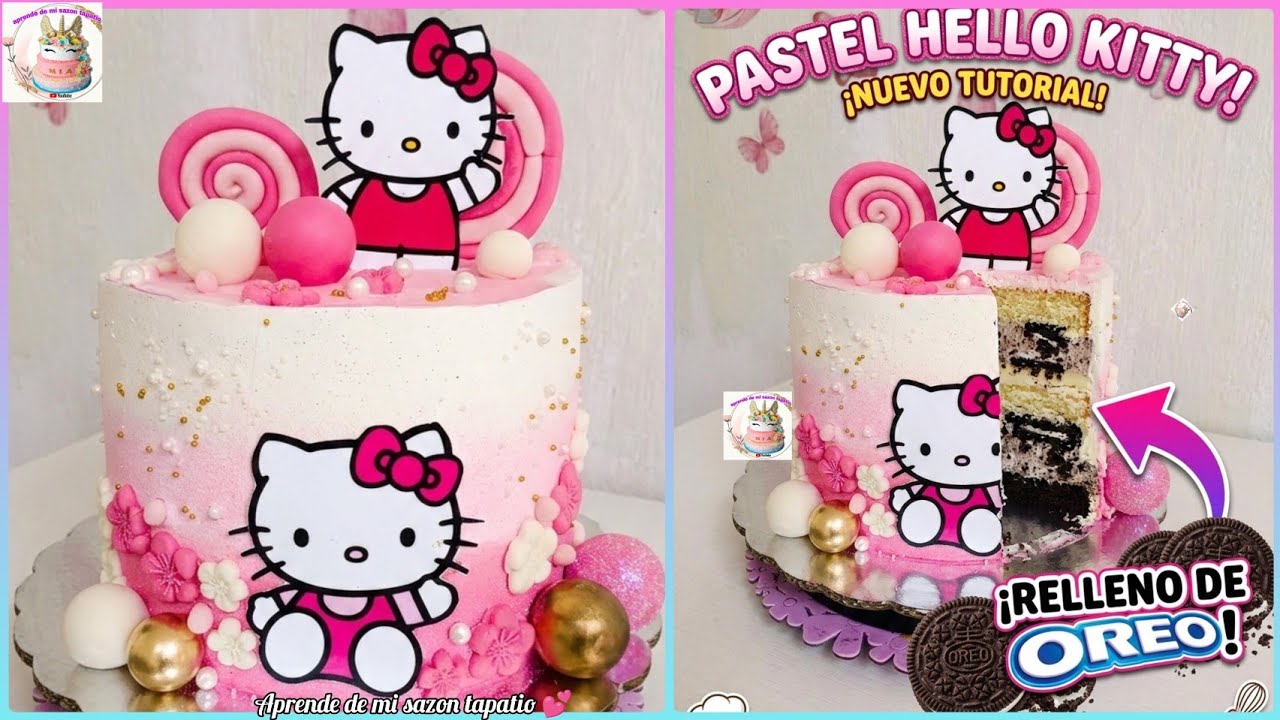 PASTEL DE HELLO KITTY 💕 EL MÁS  BONITO Y FACIL DE HACER ❗#cakes #envivo