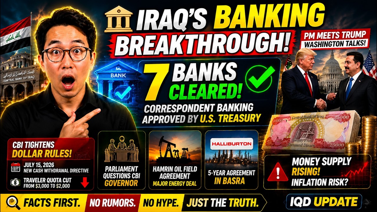 Iraq's Banking Breakthrough: 7 Banks Cleared, CBI Tightens Dollar Rules, PM Meets Trump | IQD Update