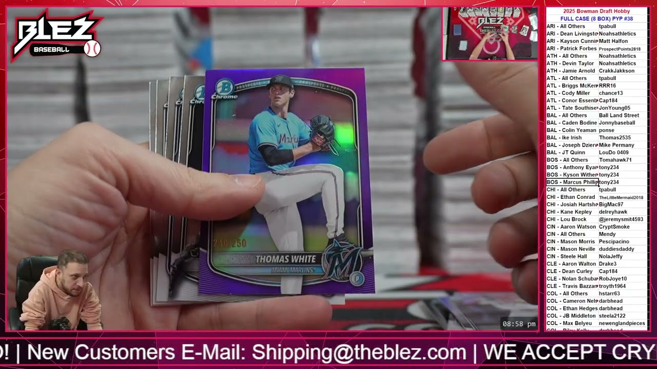 2025 Bowman Draft Hobby FULL CASE BREAK Pick Your Player #38