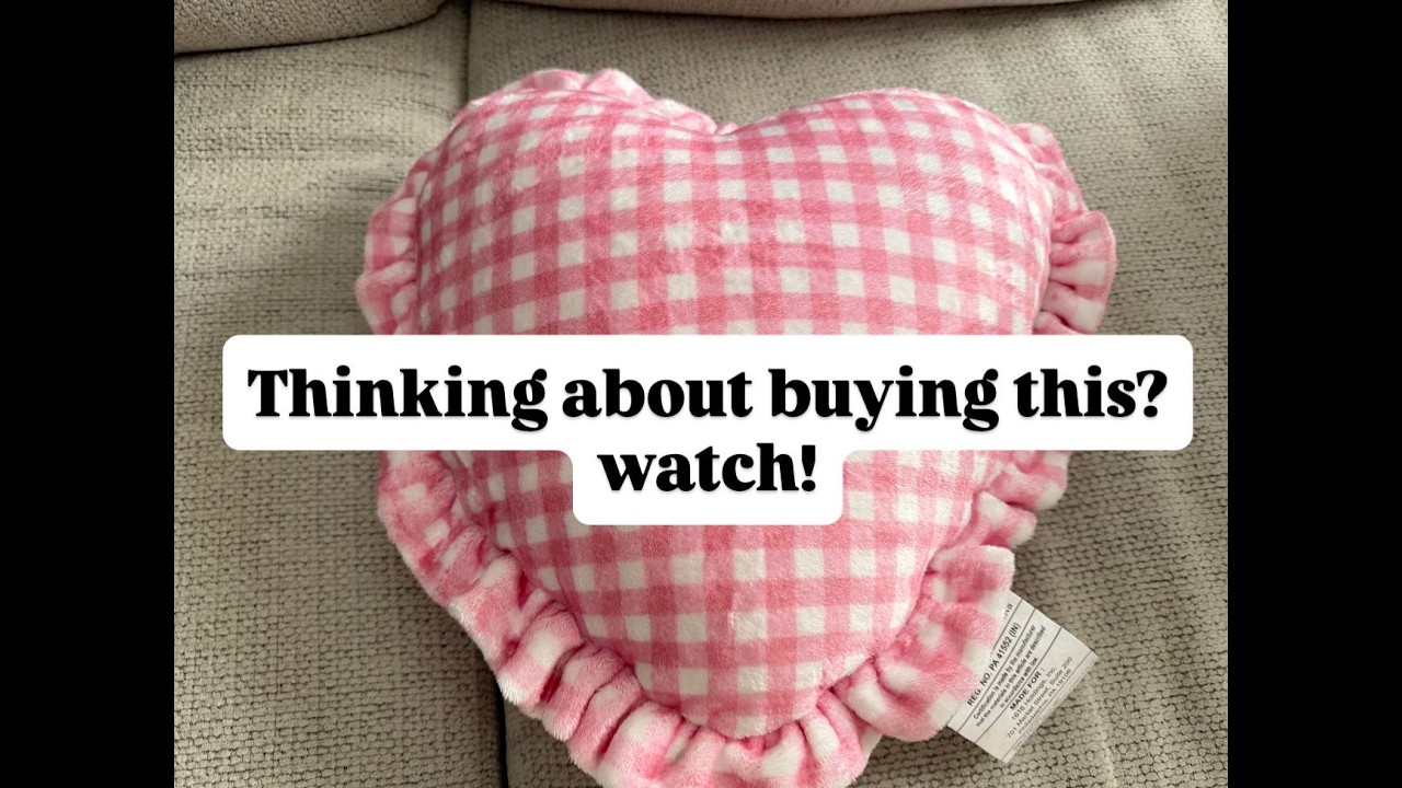 Cute Valentine Heart Pillow Red White Ruffle Cozy Sofa Decor