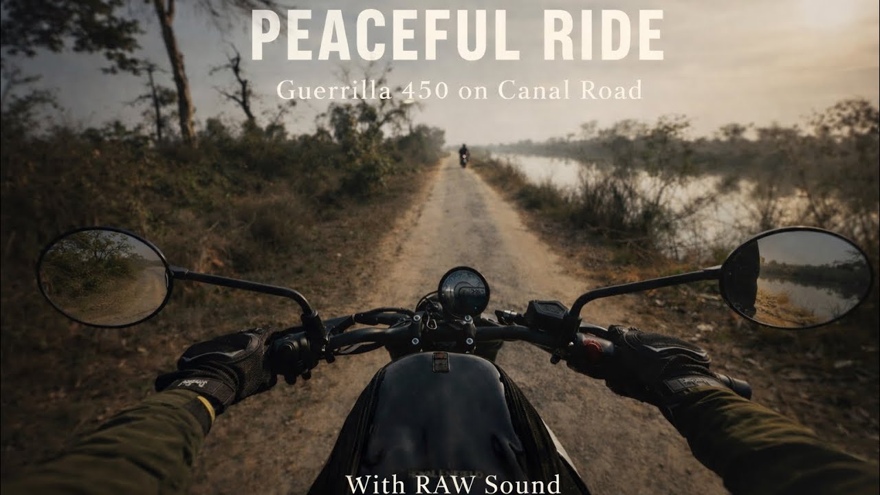 Royal Enfield Guerrilla 450:Pure Exhaust Sound l Canal Road Side