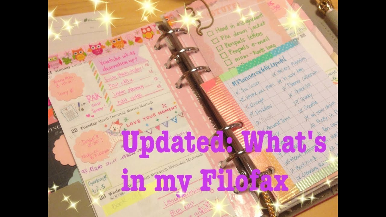 An updated whats in my Filofax ♥
