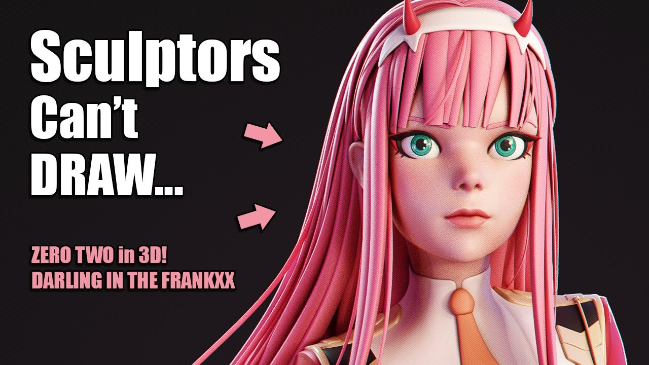 Почему скульпторы плохо рисуют! | Лепим Zero Two в 3D [Darling in the Franxx]