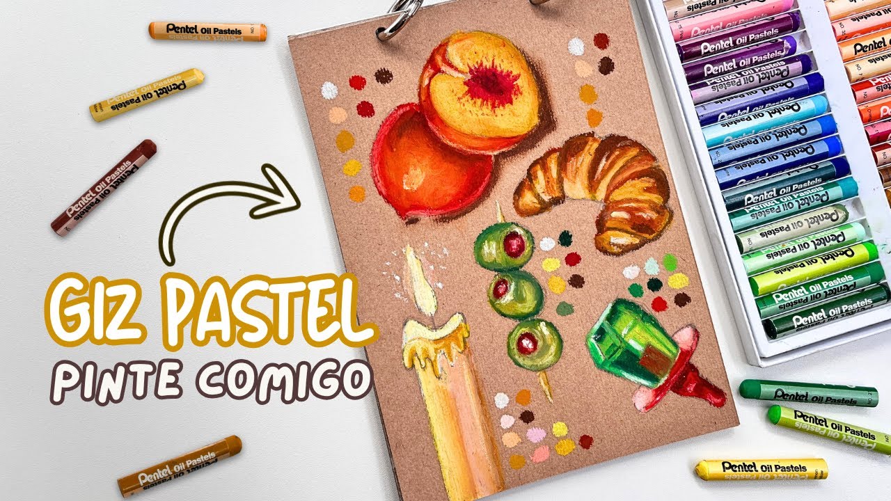 4 PINTURAS FÁCEIS e 1 NEM TANTO pra fazer com giz pastel oleoso