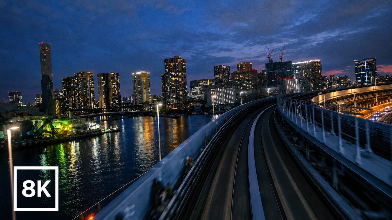 Twilight Ride across Tokyo Bay / 8K 60fps HDR / Soft Lofi Beats