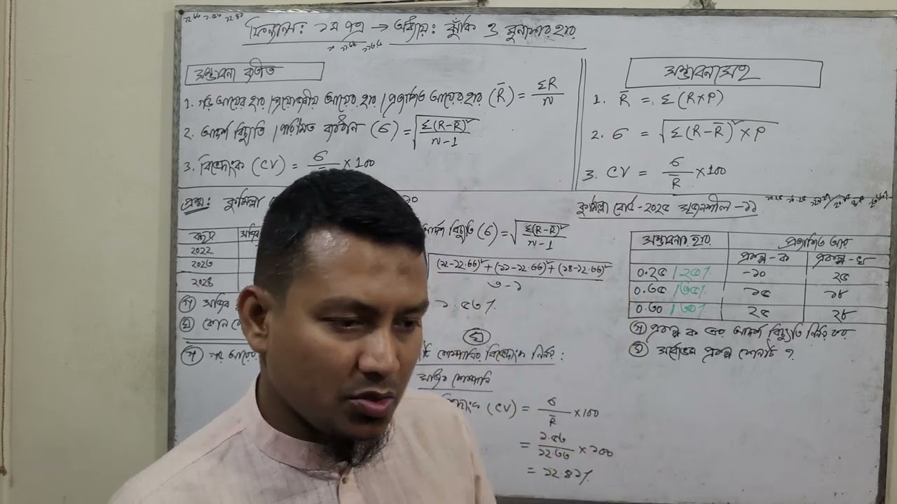 ঝুঁকি ও মুনাফার হার(সম্ভাবনা ব্যতীত ও সম্ভাবনাসহ)