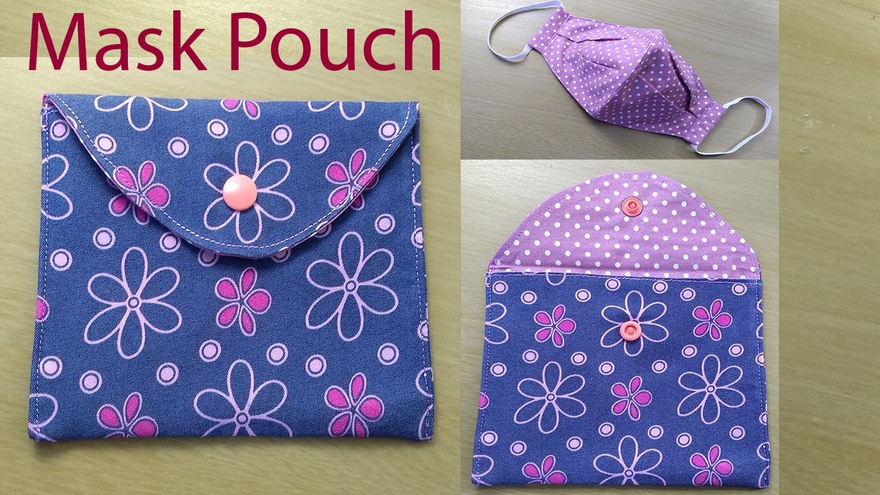Face Mask Pouch Bag Sewing Tutorial | Can Use as Purse or Credit Cards Holder | bolsa de mascarilla