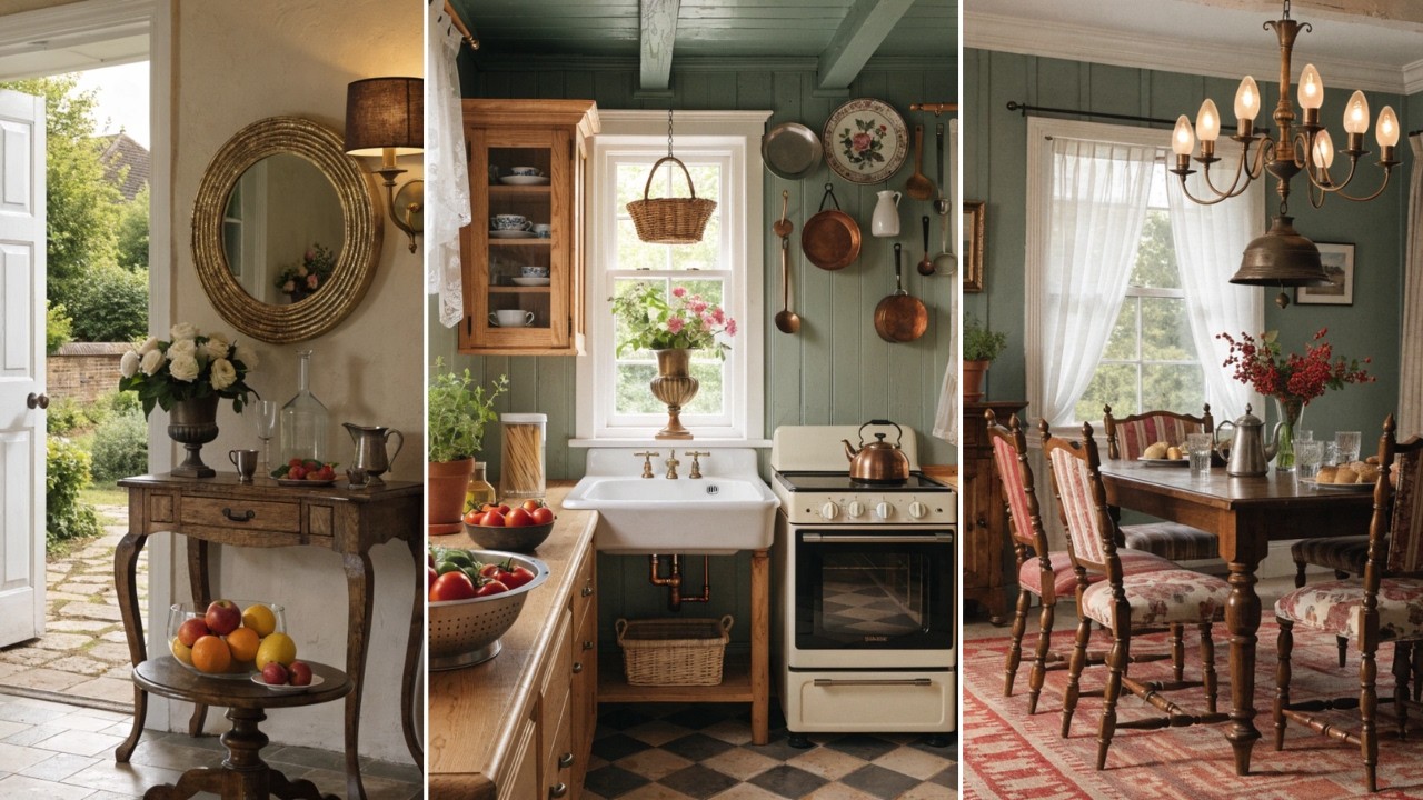 Simple but Chic English Country Farmhouse Interior | Vintage Charm & Cozy Décor.