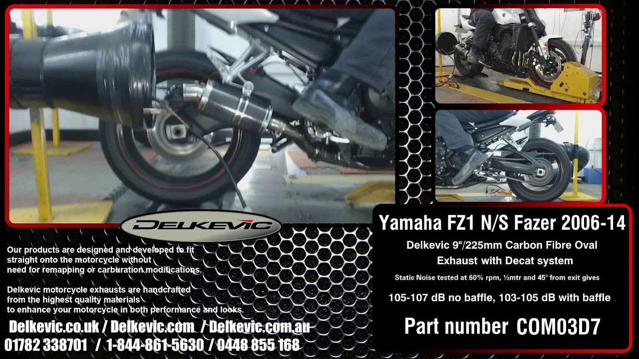 Delkevic Exhaust Muffler DS70 Carbon Oval Short sound FZ-1 FZ1