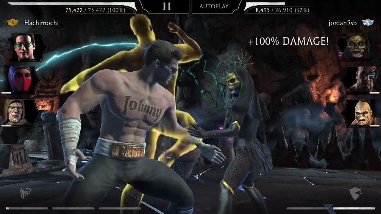 Invincibility (Infinite Dodge) Bug w/Stunt Double Johnny Cage - Mortal Kombat Mobile