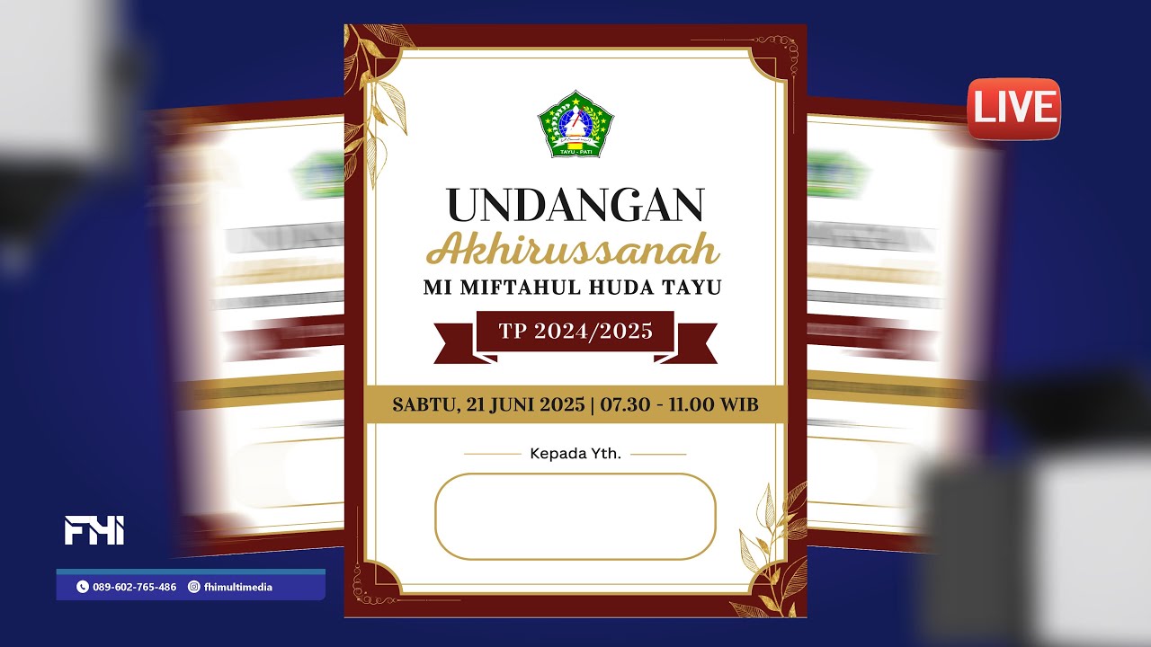 🔴[LIVE] HAFLAH AKHIRUSSANAH PESERTA DIDIK KELAS VI MI MIFTAHUL HUDA TAYU TAHUN PELAJARAN 2024/2025