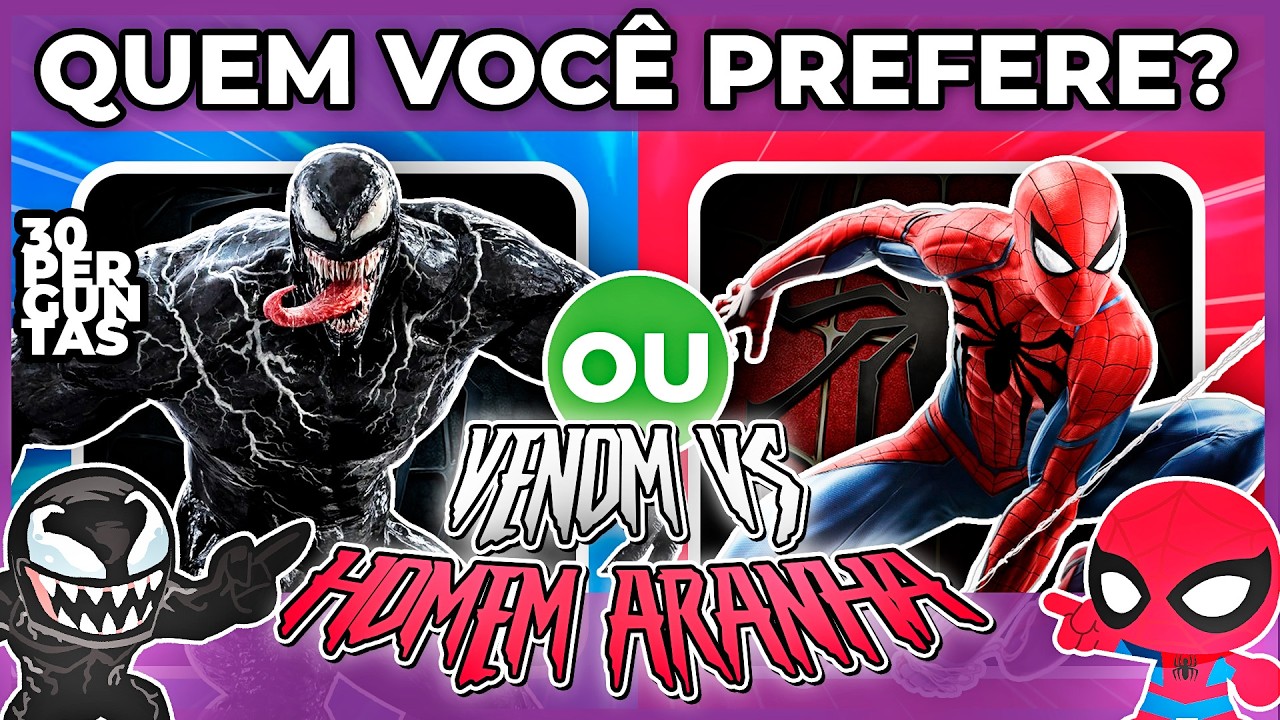 🔄 O QUE VOCÊ PREFERE?🕷️🕸️HOMEM-ARANHA OU VENOM? | #macaquiz #quiz #oquevoceprefere 🐵