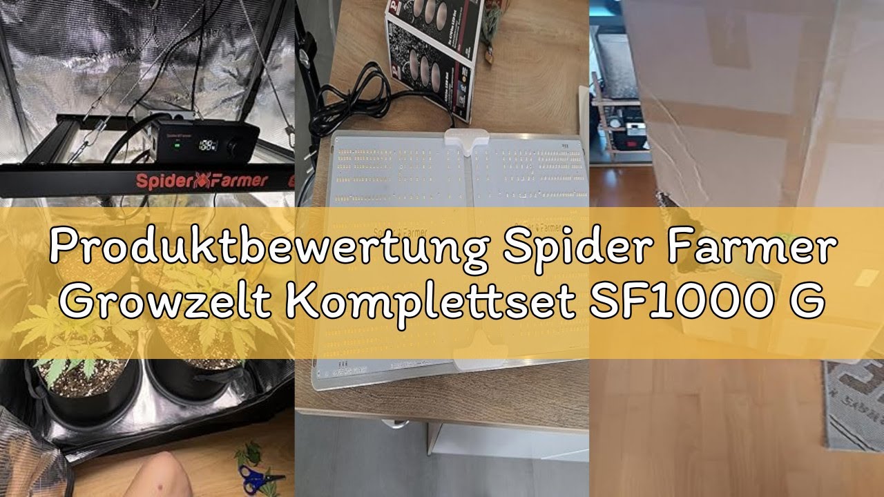 Produktbewertung Spider Farmer Growzelt Komplettset SF1000 Grow Light Dimmbarer LED Grow Lampe Volls