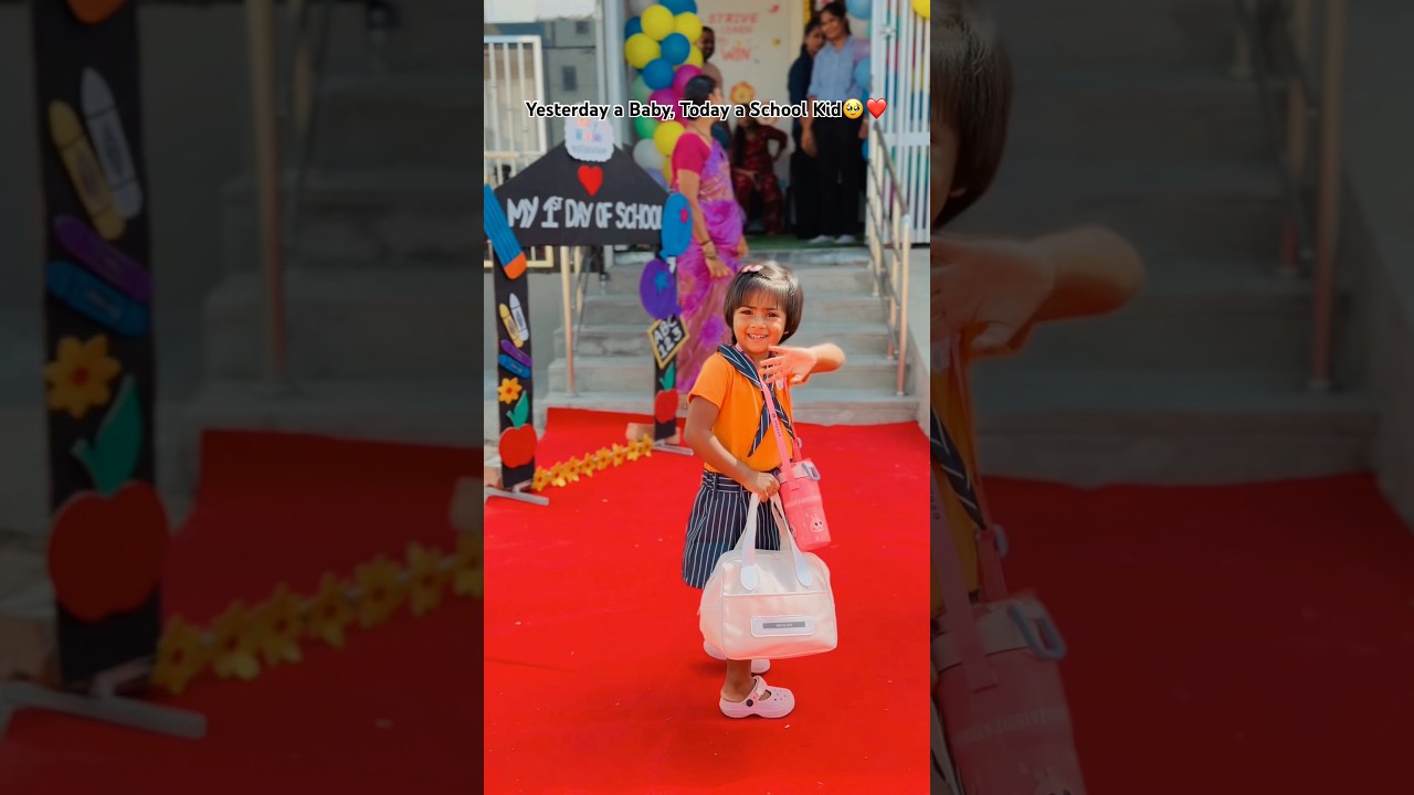 Freya&rsquo;s First day of school🥹 Emotional Moment❤️ #newshorts #viral #fatherdaughter