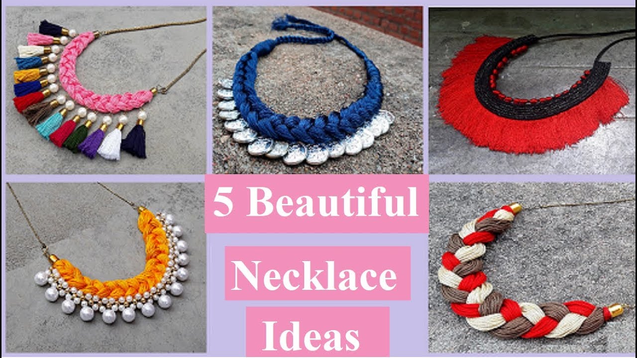 5 Handmade Necklace Ideas | How To Make Silk Thread Necklace At Home | Creation&you