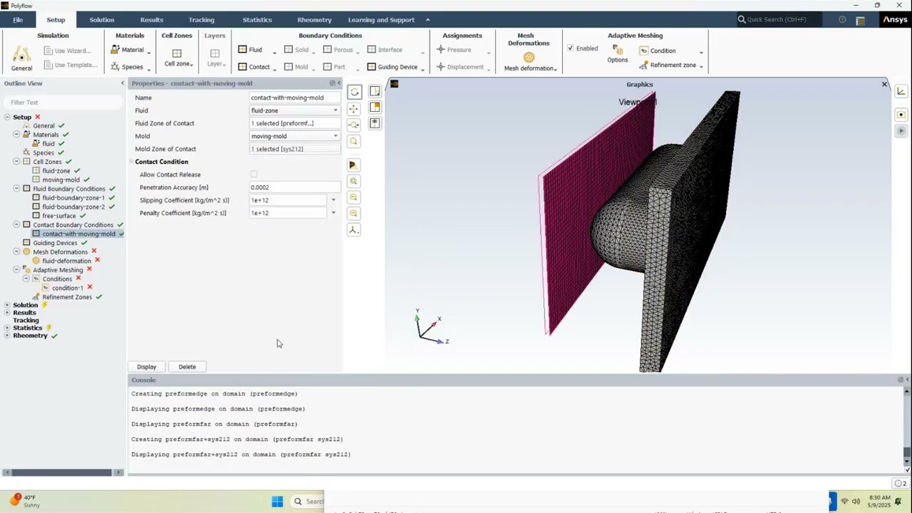 Pressing and Thermoforming Simulation in Fluent Workspace Polyflow