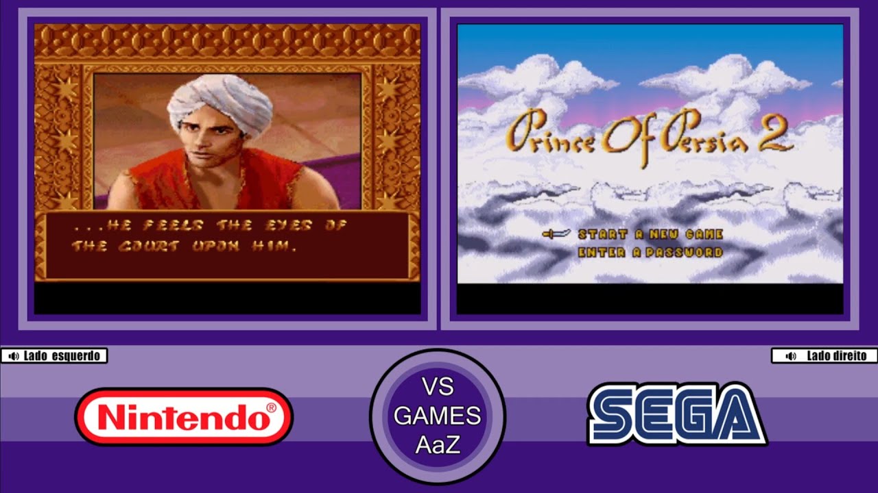 Prince of Persia 2 - SNES VS MEGA DRIVE - Side by Side Comparison Graphics (Remastered Edition)
