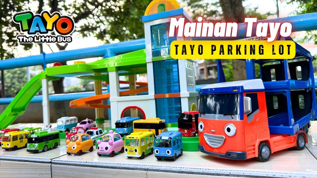 Tayo Parking Lot dan Long Carrier Truck - Tayo The Little Bus