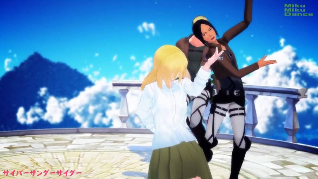 Attack on MMD Sexy Mini Skirt Christa Ymir Reiner 「Cyber Thunder Cider」