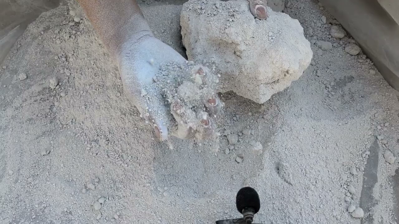 Grainy white cement full dry floor crumbling || SA ASMR
