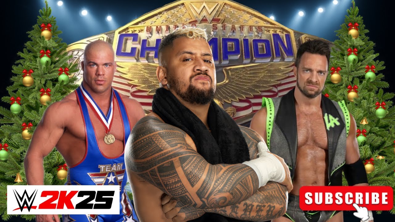 🎄 Christmas Eve CHAOS for the U.S. Title! Solo vs Kurt Angle vs LA Knight | WWE 2K25 🔥