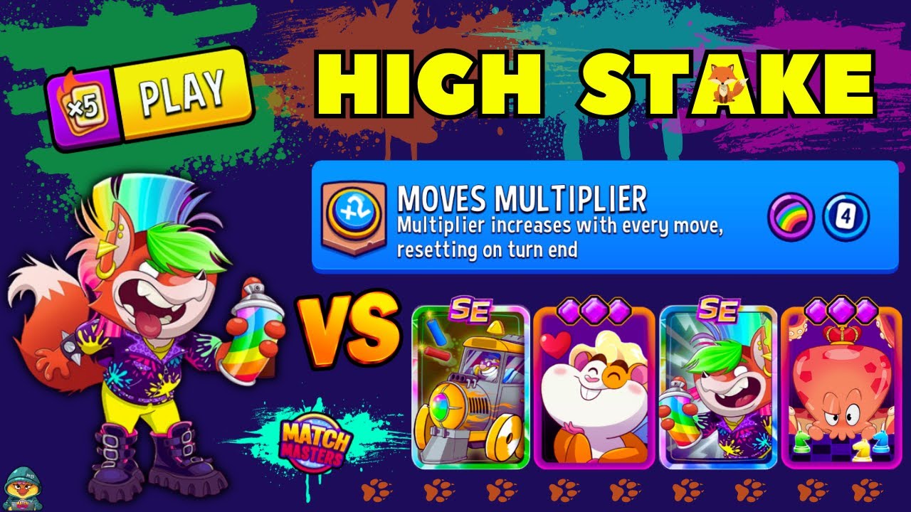FLEXIBLE FOXY ROXY HIGH STAKE PLAY x4 | Match Masters Moves Multiplier + Rainbow