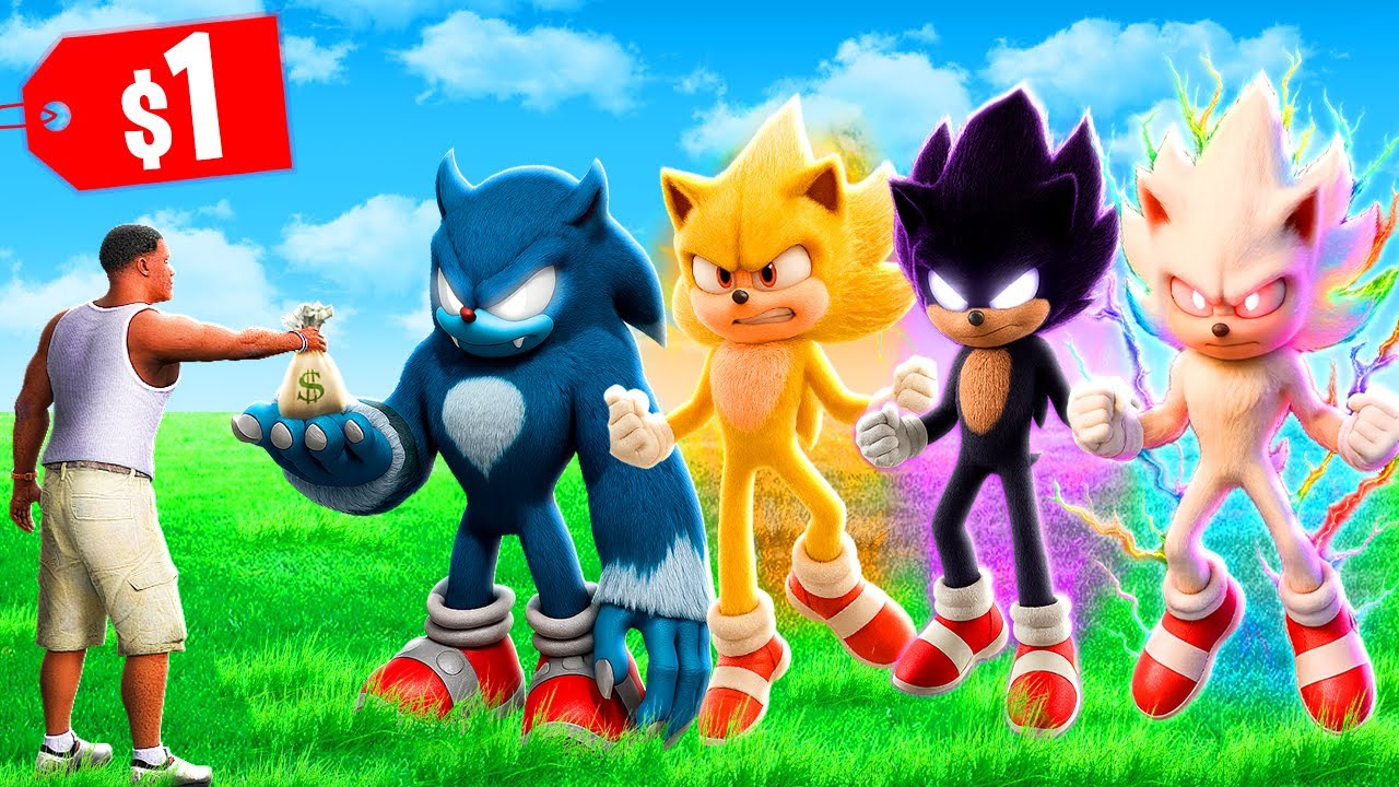 Comprando TODAS LAS TRANSFORMACIONES de SONIC Por 1$ En GTA 5 !! (Increible)